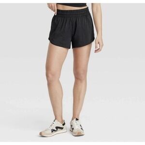 All in Motion Women Black Run Shorts Elastic Waist Athletic Gym Size S